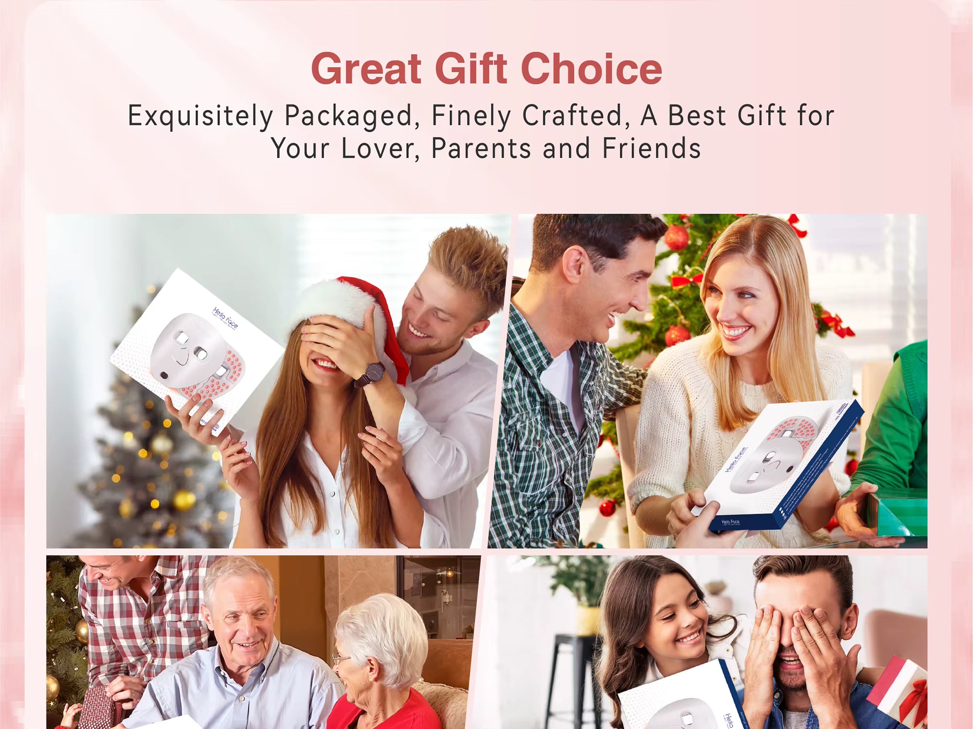 Hello Face M500S LED Facial Mask, Infrared Red Light Therapy, Pro Wireless Portable