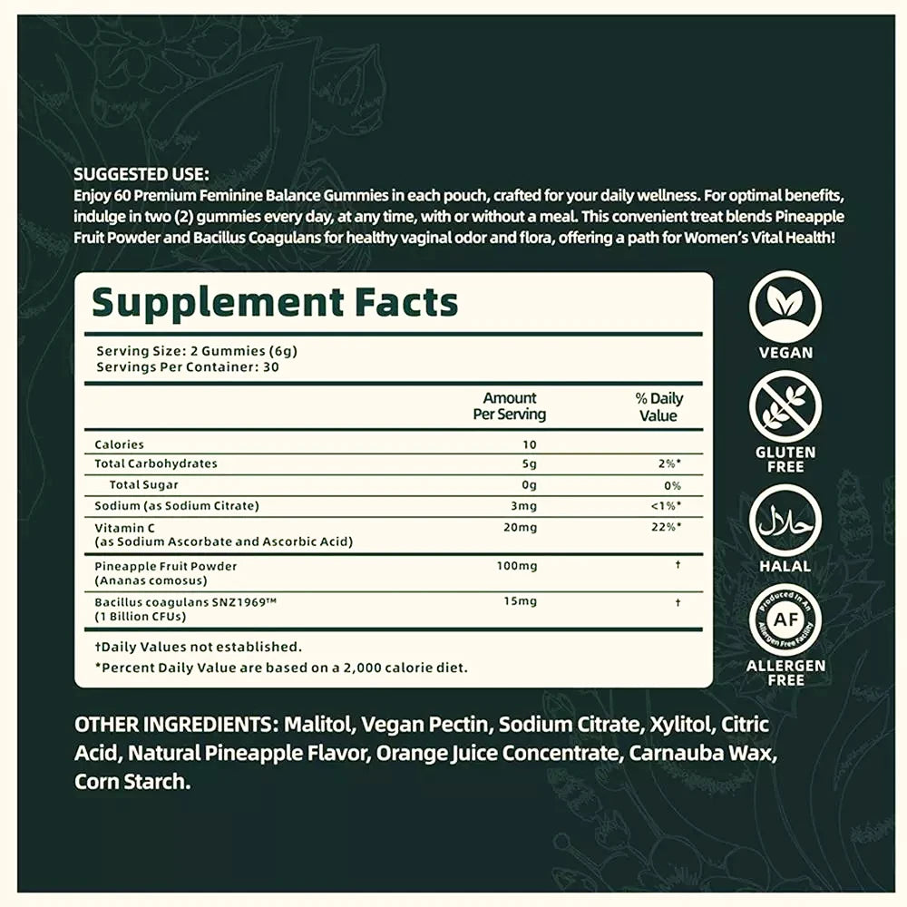 Gummies Vital Source Équilibre Féminin Ananas Hawaïen - Soutien Naturel Bien-être